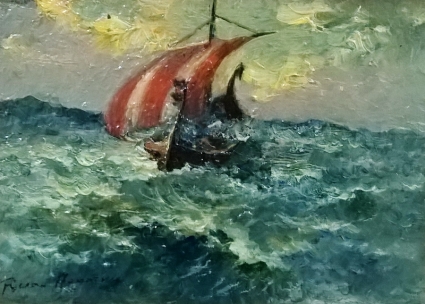 Картина Драккар у морі