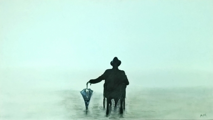 Картина Мужчина с зонтом