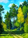 Картина «Осінь. Лісова дорога», художник Лещук Николай, 0 грн.