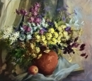 Картина «Натюрморт з хризантемами», художник БОК, 0 грн.
