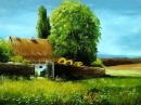 Картина «Соняхи біля хати», художник КОЗТ, 1800 грн.