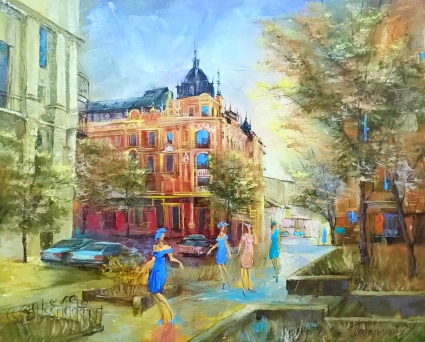 Картина Доходный дом. Киев