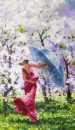 Картина «В цветущем саду», художник КО, 0 грн.