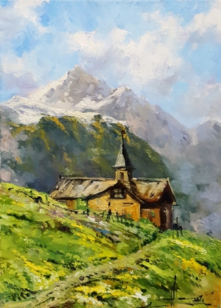 Картина Альпийская деревня