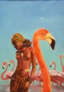 Картина «Фламинго», художник БН, 0 грн.