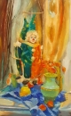 Картина «Клоун с физалисом», художник БТ, 0 грн.
