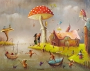Картина «Под грибным дождем», художник Литовка Дмитрий, 0 грн.