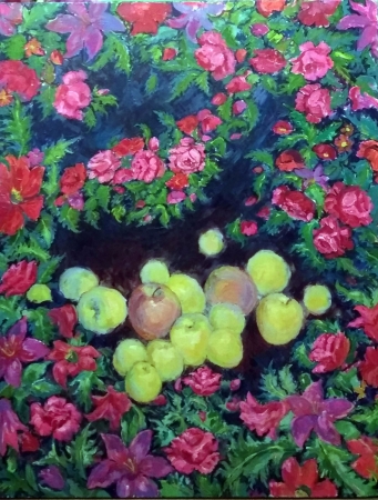 Картина Яблоки в ярких платках