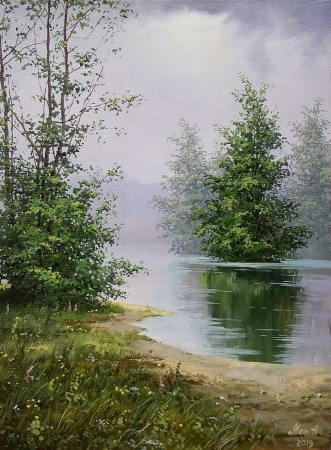 Картина Туман понад озером