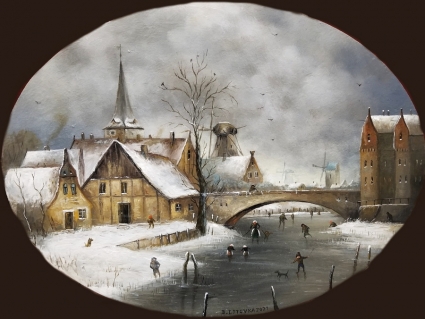 Картина Зимний голландский сюжет
