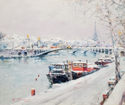 Картина Романтична зима в Парижі