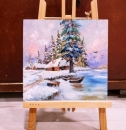 Картина «Казковий зимовий вечір», художник Масимченко Наталя, 2300 грн.